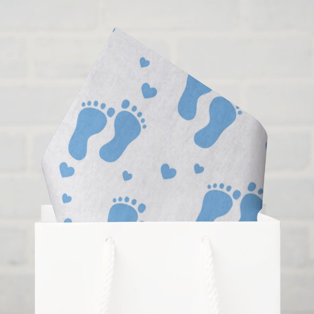 Papier Mousseline Papier moustiquaire bleu bébé garçon (Sac cadeau)