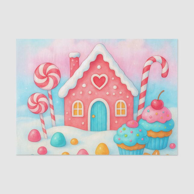 Papier Mousseline Papier papier de découpage de Noël Candyland (Recto)