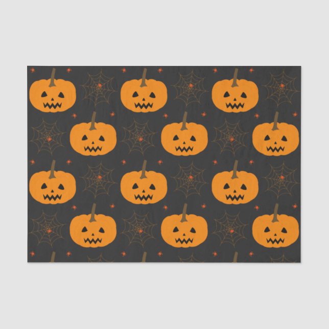 Papier Mousseline Papier papier Motif Citrouille d'Halloween (Recto)