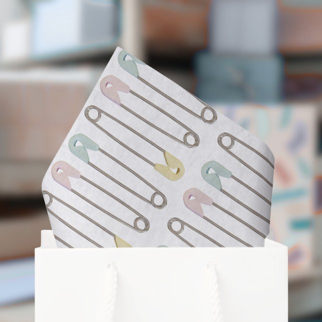 Papier Mousseline Papier papier papier Motif de couche de baby showe (Fun diaper pin pattern tissue paper just for you)