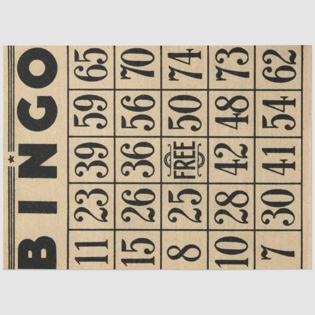 Papier Mousseline Papier papier pour carte de bingo (Recto)