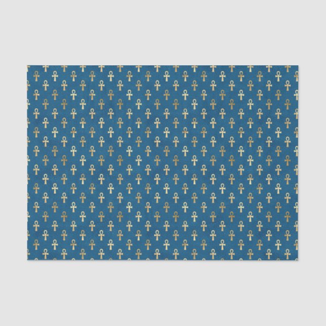Papier Mousseline Papier papier Tissu bleu égyptien Ankh | Enveloppe (Recto)