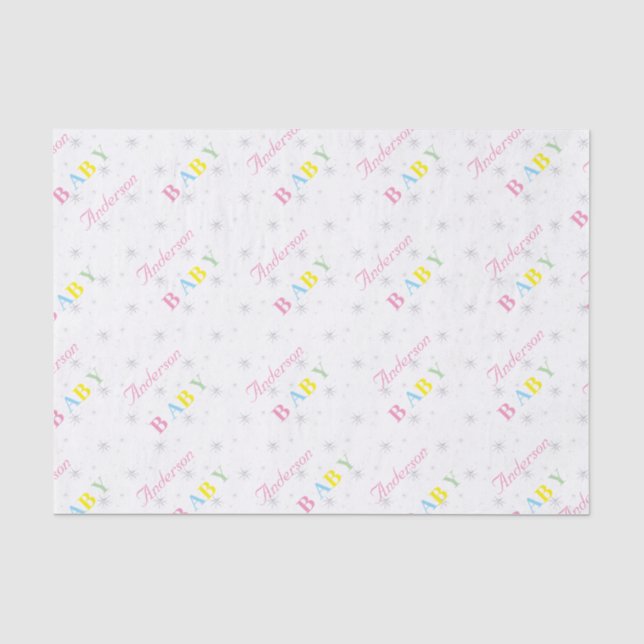 Papier Mousseline Papier papier tissu de Baby shower personnalisé (Recto)