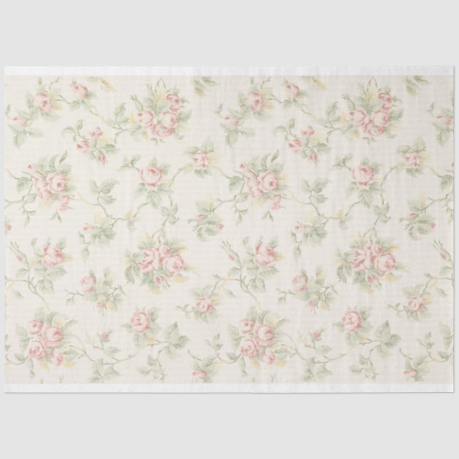Papier Mousseline Papier peint à fleurs rose pâle (Recto)