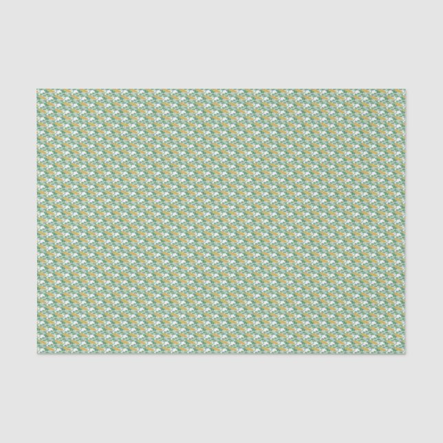 Papier Mousseline Papier peint floral Art Nouveau Green Buttcup (Recto)