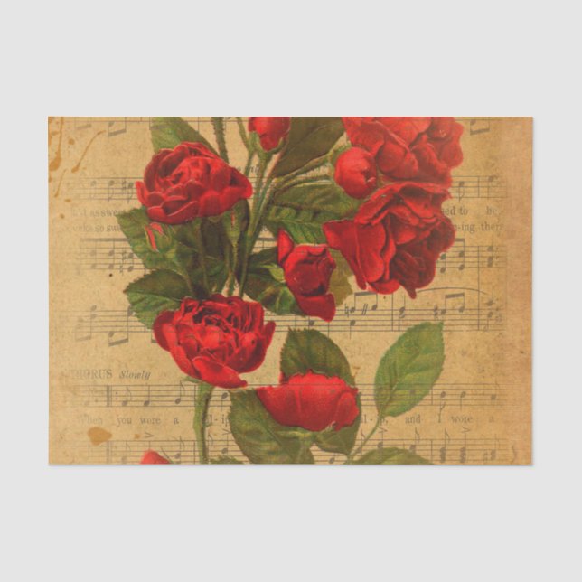 Papier Mousseline Papier peint rose de musique d'aquarelle (Recto)