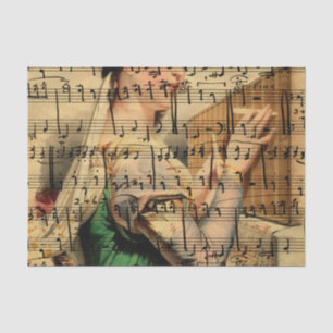Papier Mousseline Papier peint victorien de feuille de musique