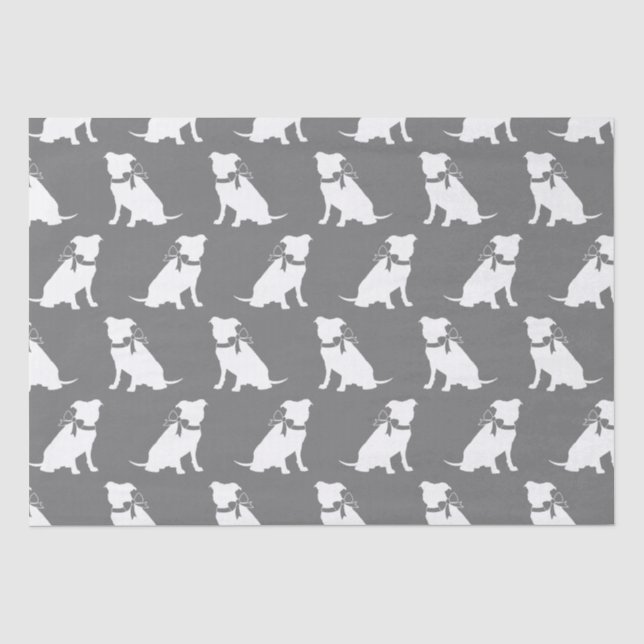 Papier Mousseline Papier Pitbulle Pitbulle Pit Bull Chien Chien Chie (Recto)