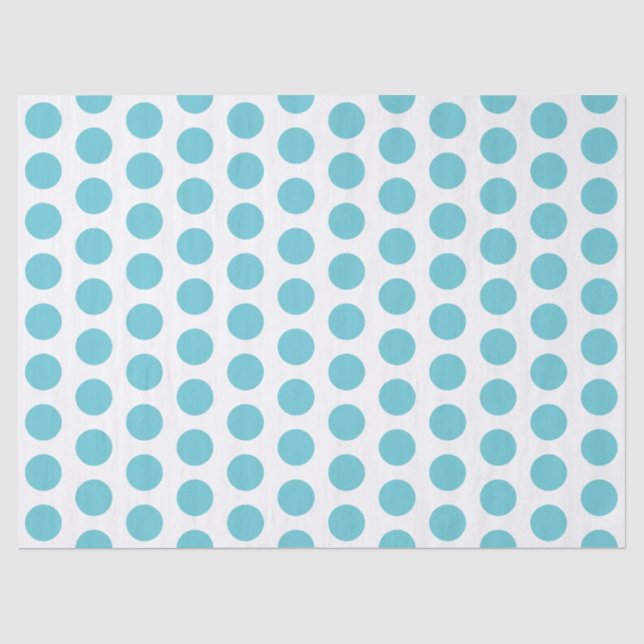 Papier Mousseline Papier Pois bleu Aqua (Recto)