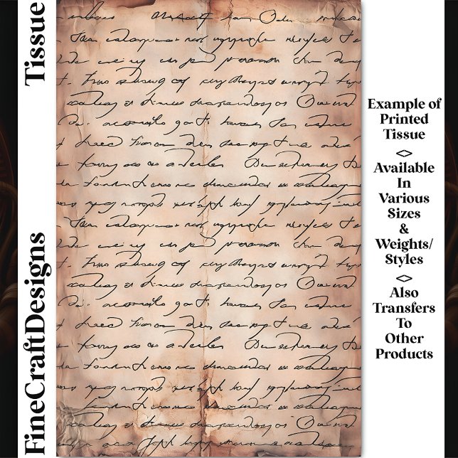 Papier Mousseline Papier Sepia Agé Élégant Écriture DC8b Découpage (Créateur téléchargé)