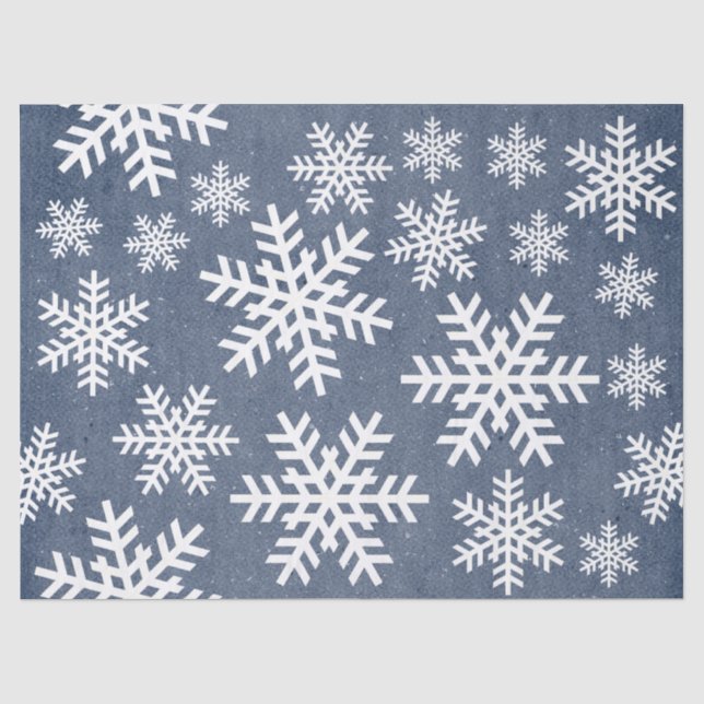 Papier Mousseline Papier Snowflake Blue Holiday Motif de Noël (Recto)