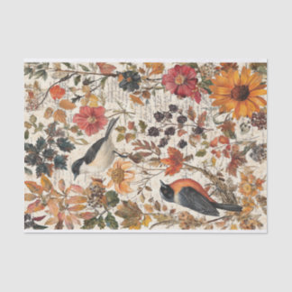 Papier Mousseline Papier soie Decoupage Automne Fleurs sauvages Var0