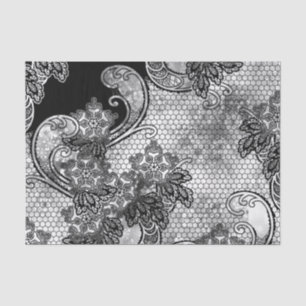 Papier Mousseline Papier Tissu À LACE NOIRE