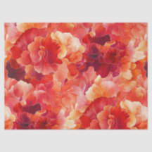 Papier Tissu Abstrait de Corail de Feu