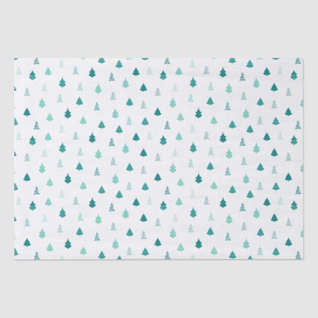 Papier Mousseline Papier Tissu Aqua Christmas Tree (Recto)