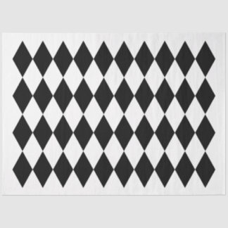 Papier Mousseline Papier tissu Arlequin - noir et blanc