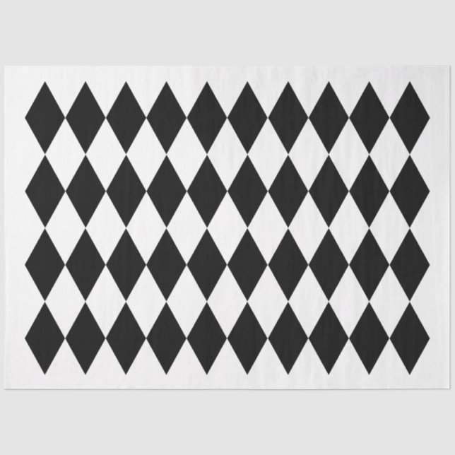 Papier Mousseline Papier tissu Arlequin - noir et blanc (Recto)