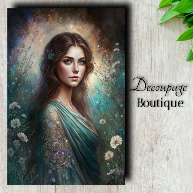 Papier Mousseline Papier Tissu Art Découpage Garden Maiden (Garden Maiden Art Decoupage Tissue Paper)