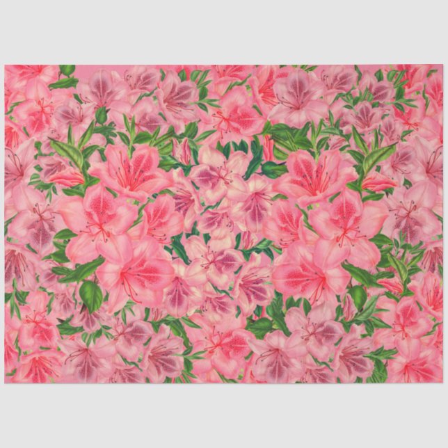 Papier Mousseline Papier Tissu Azalea Pretty Rose (Recto)