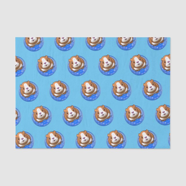 Papier Mousseline Papier Tissu bleu Piggy Booboo (Recto)