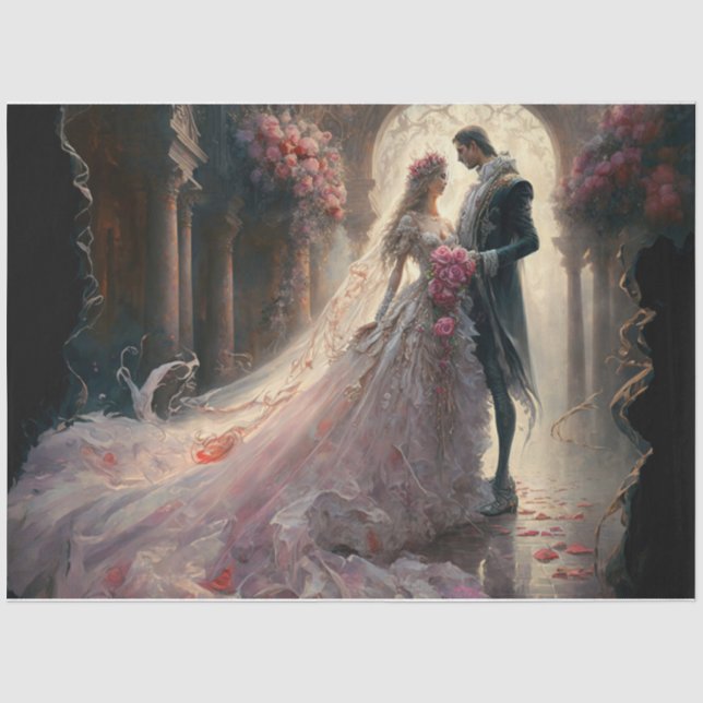 Papier Mousseline Papier Tissu Bride et Groom (Recto)