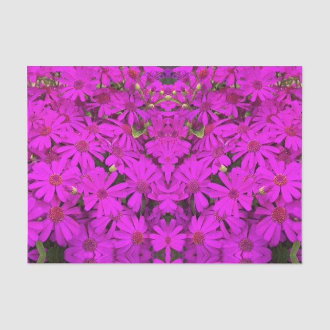 Papier Mousseline Papier Tissu Bright Rose/Purple Daisées (Recto)