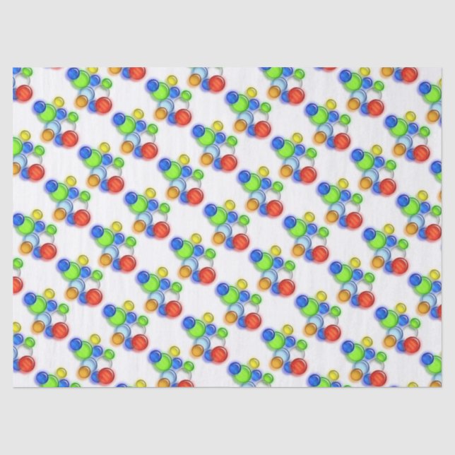 Papier Mousseline Papier Tissu - Bulles colorées (Recto)