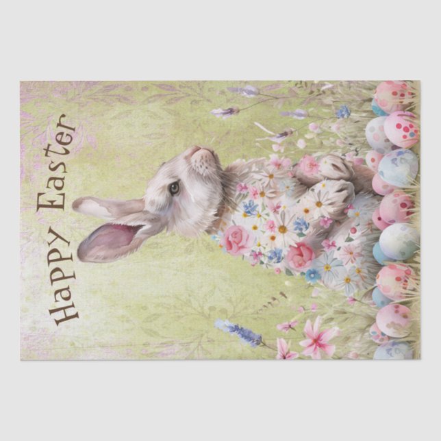 Papier Mousseline Papier Tissu Bunny de Pâques (Recto)