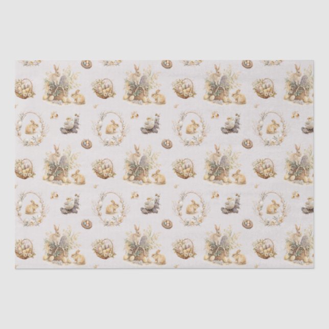 Papier Mousseline Papier Tissu Bunny de Pâques (Recto)