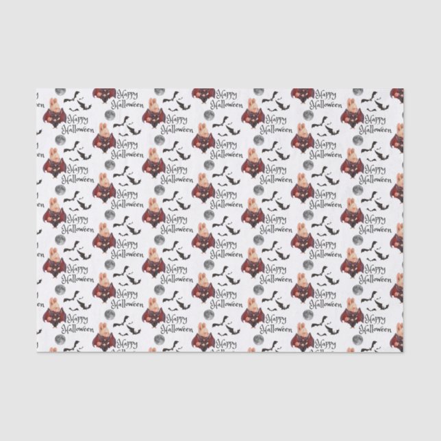 Papier Mousseline Papier Tissu Bunny Halloween (Recto)