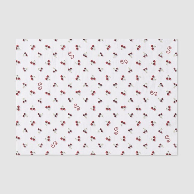 Papier Mousseline Papier Tissu Cerise (Recto)