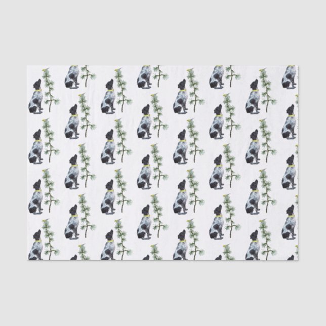 Papier Mousseline Papier Tissu Chien Oiseau (Recto)