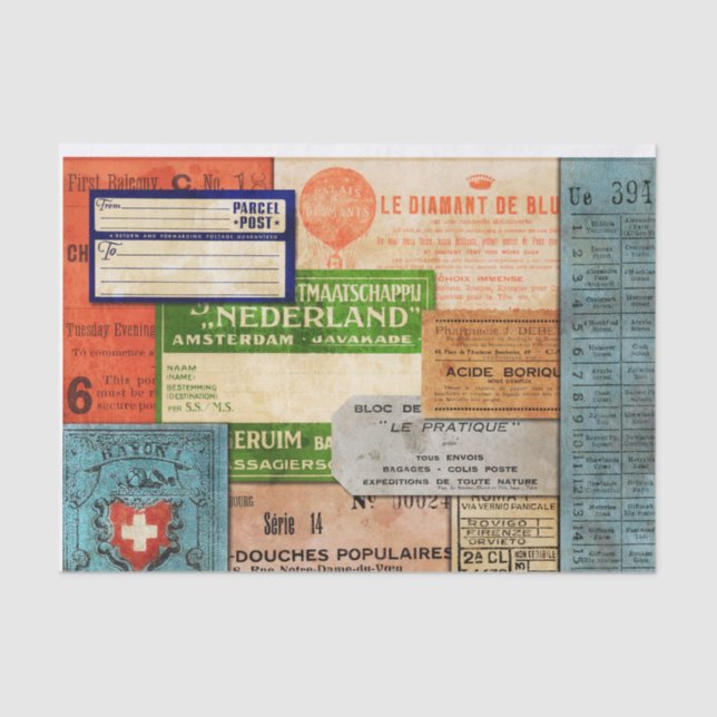 Papier Mousseline Papier Tissu Collé (Recto)