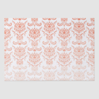 Papier Mousseline Papier Tissu Coral Ombre Damask
