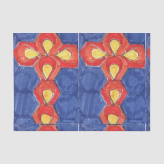 Papier Mousseline Papier Tissu Cross Motif (Recto)