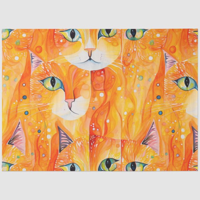 Papier Mousseline Papier Tissu De Chat Abstrait (Recto)