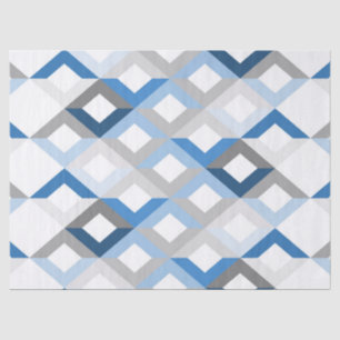 Papier Mousseline papier tissu de chevrons bleu