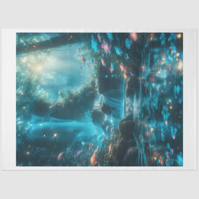 Papier Mousseline Papier Tissu De Chute D'Eau Enchantée (Recto)