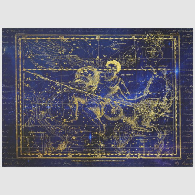 Papier Mousseline papier tissu de constellation d'aquarius (Recto)