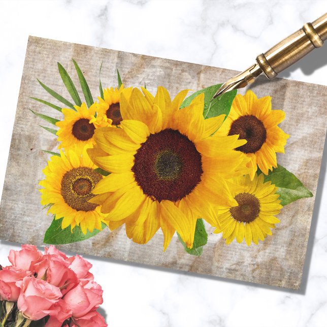 Papier Mousseline Papier Tissu de découpage de bouquet de tournesol  (Créateur téléchargé)