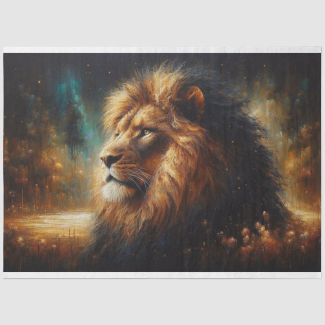 Papier Mousseline Papier Tissu De Découpage De Lion Majestic (Recto)