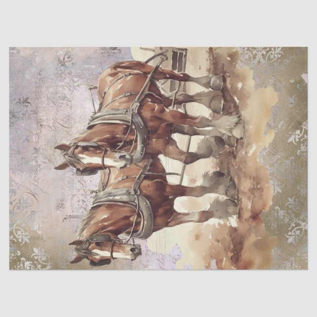 Papier Mousseline Papier Tissu De Découpage Du Cheval (Recto)