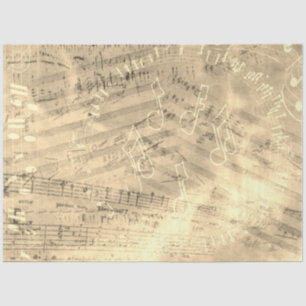 Papier Mousseline Papier Tissu De Découpage Gold Collage de musique