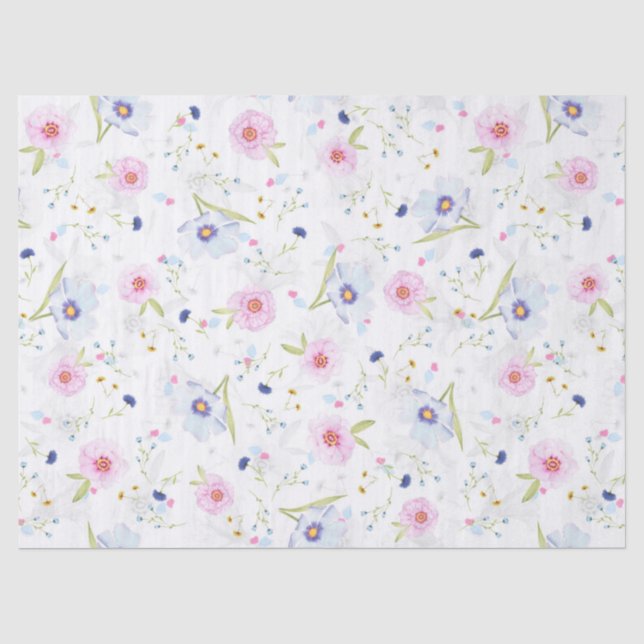 Papier Mousseline papier tissu de fleurs de printemps (Recto)