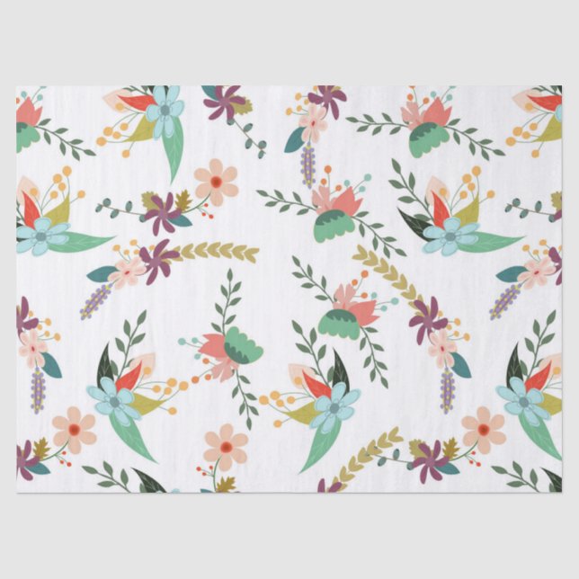 Papier Mousseline papier tissu de fleurs de printemps (Recto)