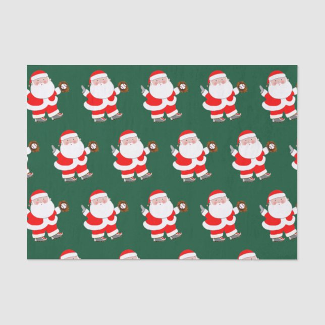 Papier Mousseline Papier Tissu de Noël de baseball (Recto)