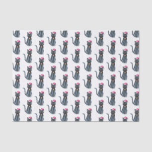 Papier Mousseline Papier Tissu de Noël de chat noir