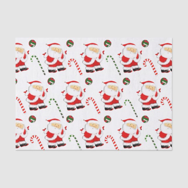 Papier Mousseline Papier Tissu de Noël de volley-ball (Recto)