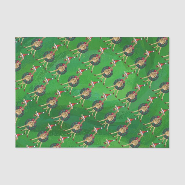 Papier Mousseline Papier Tissu de Noël Giraffe (Recto)