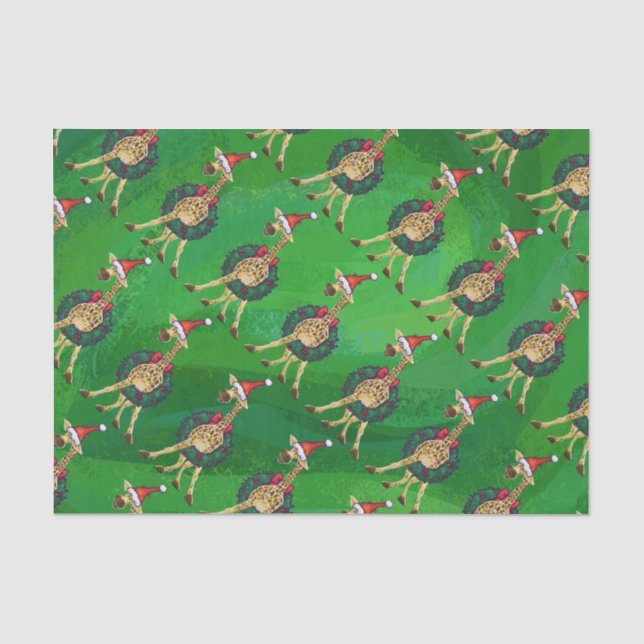 Papier Mousseline Papier Tissu de Noël Giraffe (Recto)